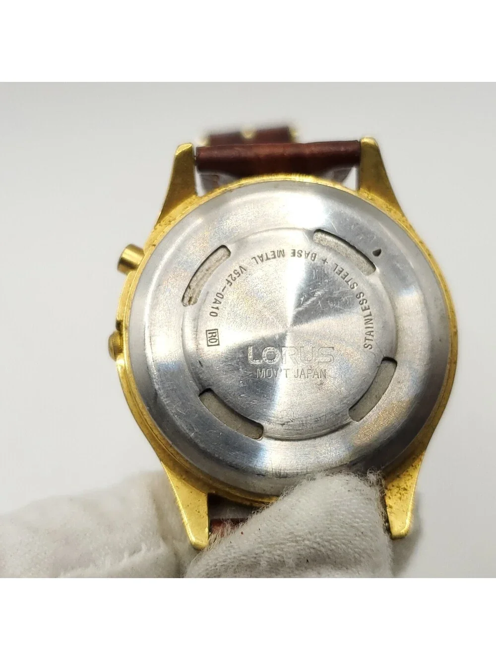 Vintage Lorus Mens Watch 36mm Mickey Mouse Musical Leather V52F-0A10 New Battery